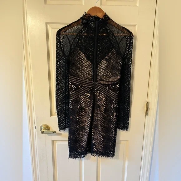 Bardot Long Sleeve Lace Sheath Dress - Picture 2 of 6